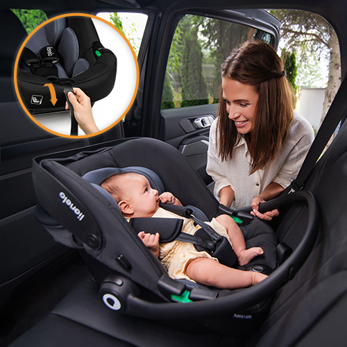 lionelo Astrid i-Size Set Black Grey — Fotelik samochodowy z bazą ISOFIX